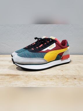 NWOB! PUMA Men's Future Rider Mix Green Canvas Lifestyle Shoes (8M/9.5W) Multi